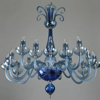 Rylight 3/12/16-Light Glass Candle Chandelier in Blue Finish Color