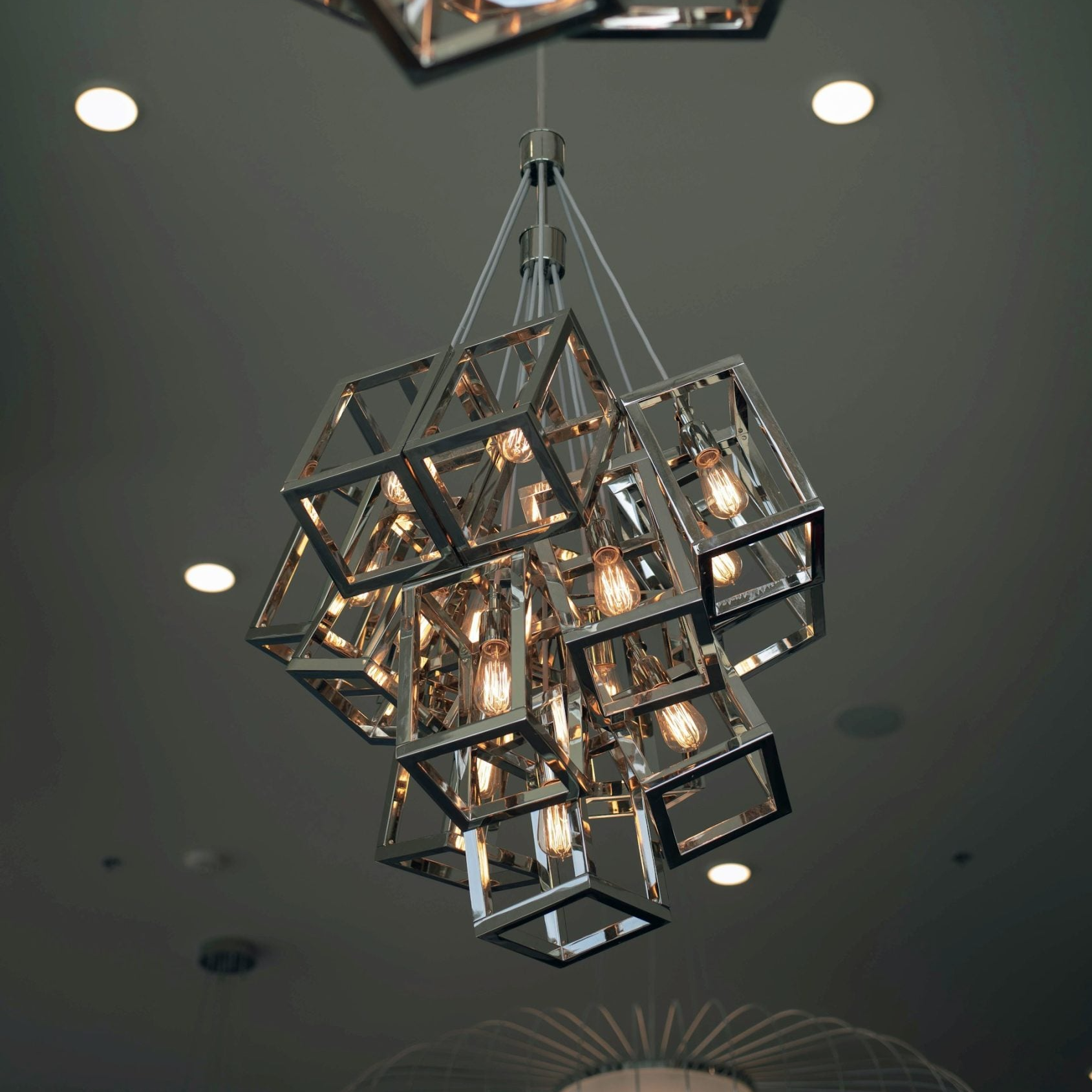 Modern Cube Cluster Chandelier for Living Room/Staircase/Foyer