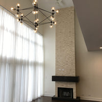Rylight 10/15/21-Light Black Diamond Industrial Glass Chandelier
