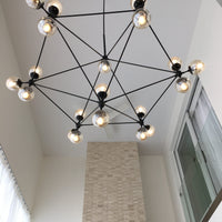 Rylight 10/15/21-Light Black Diamond Industrial Glass Chandelier