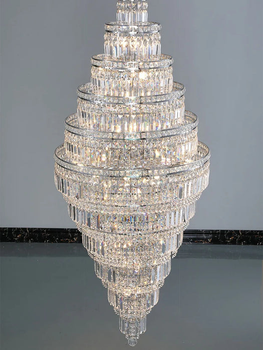 Rylight 11-Tier  Extra Large Crystal Chandelier in Chrome Finish