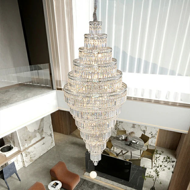 Rylight 11-Tier  Extra Large Crystal Chandelier in Chrome Finish