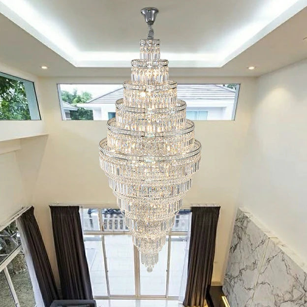 Rylight 11-Tier  Extra Large Crystal Chandelier in Chrome Finish