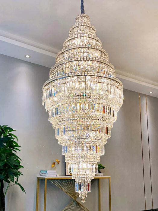 Rylight 11-Tier  Extra Large Crystal Chandelier in Chrome Finish
