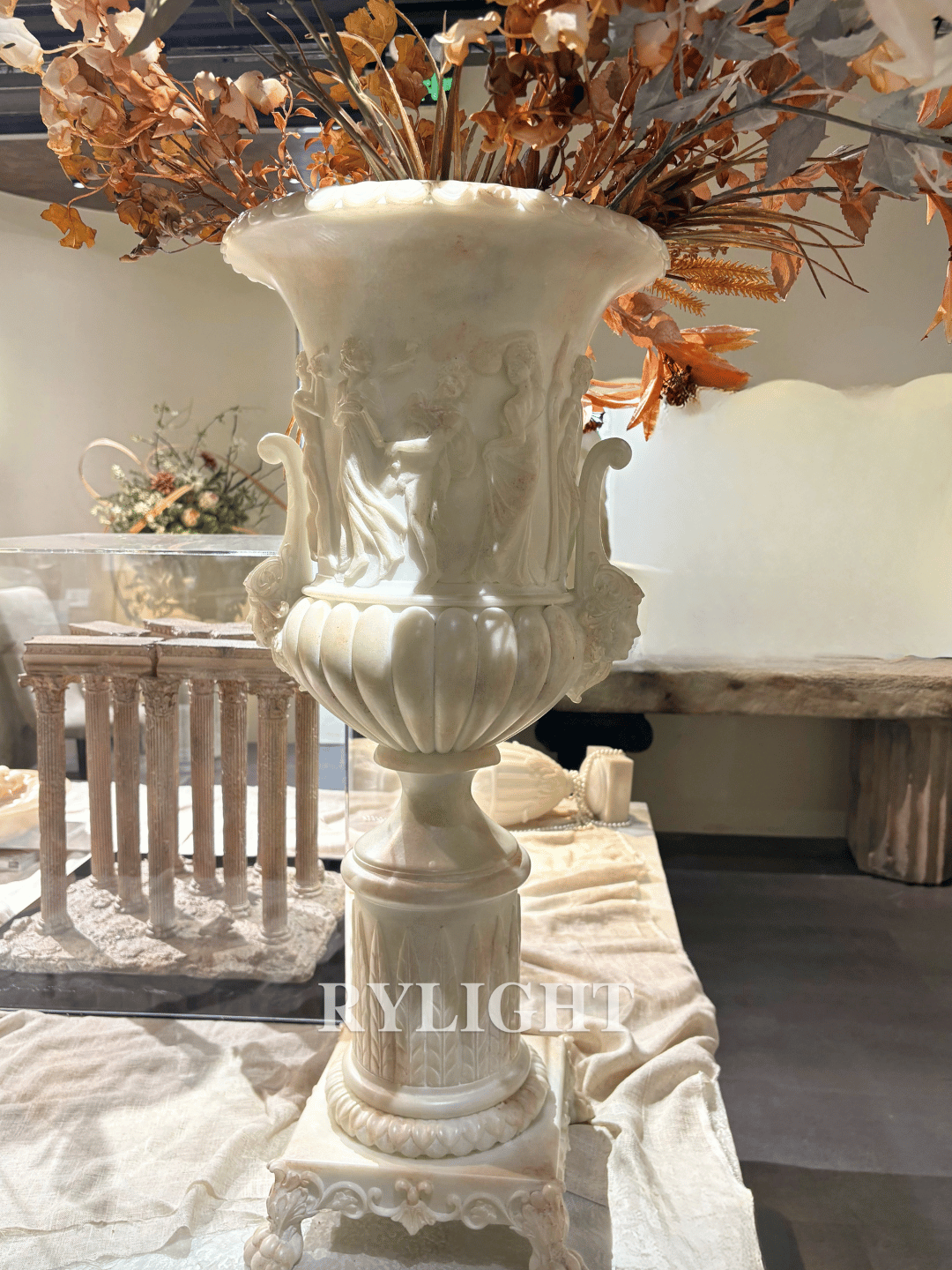 Classical Figural Relief Urn Vase