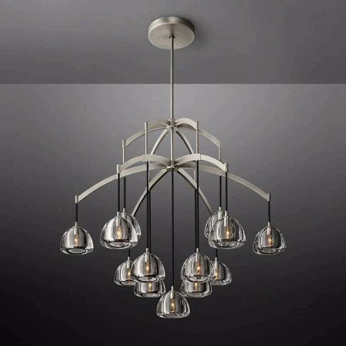 Modern Round Raindrop Glass Chandelier