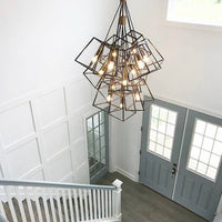 Modern Cube Cluster Chandelier for Living Room/Staircase/Foyer