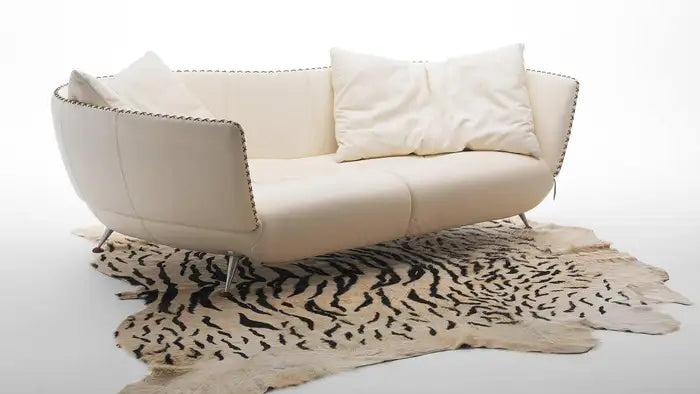 Rylight irregular Sofa in Espresso/Black/Leather Upholstery