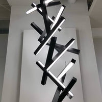 Moderne verticale geometrische aluminium hanglamp voor trap/hal/hoog plafond 