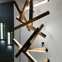 Moderne verticale geometrische aluminium hanglamp voor trap/hal/hoog plafond 