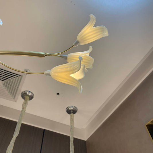 Moderne creatieve kroonluchter met messing takken en keramiek voor woonkamer/hotel/restaurant 