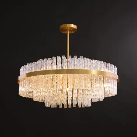 Rylight elegante ronde/rechthoekige kristallen golfbuiskroonluchter