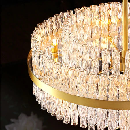 Rylight elegante ronde/rechthoekige kristallen golfbuiskroonluchter