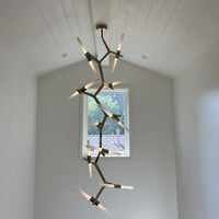 Rylight Simple Brass/Black Branches Chandelier