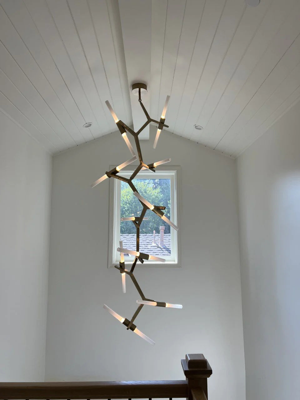 Rylight Simple Brass/Black Branches Chandelier