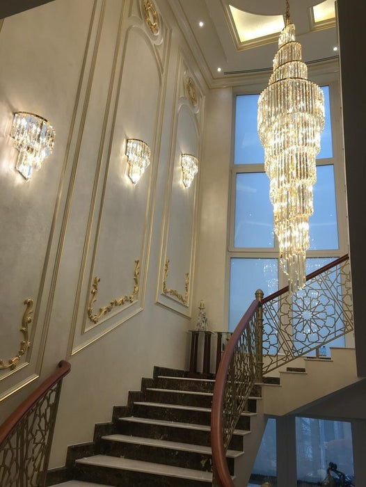 Rylight 6/12/18/20/21/27-Light Extra Long Crystal Chandelier