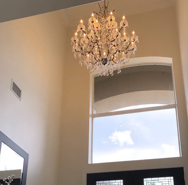 Rylight 25/50-lichts traditionele kaars-kristallen kroonluchter