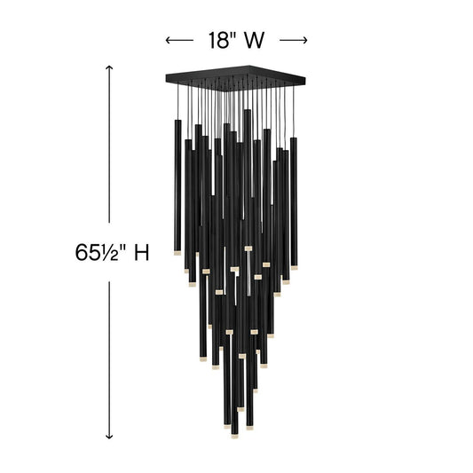 قلادة LED نحاسية التراث 9/36/45-Light من Rylight مع لون نهائي نحاسي/أسود بأحجام مختلفة