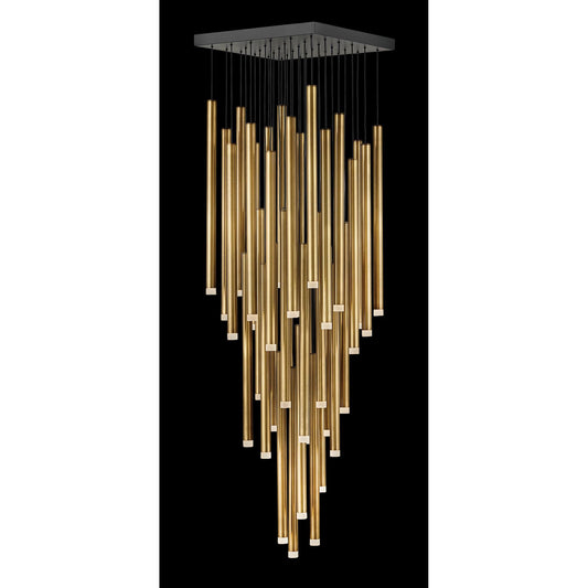 قلادة LED نحاسية التراث 9/36/45-Light من Rylight مع لون نهائي نحاسي/أسود بأحجام مختلفة