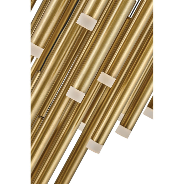 Rylight 9/36/45-Light Heritage Brass LED Pendant with Brass/Black Finish Color in Different Sizes
