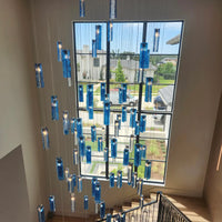 Rylight 1/25/60/84-الضوء الملونة مستطيل العنقودية بلاط زجاجي قلادة/الثريا