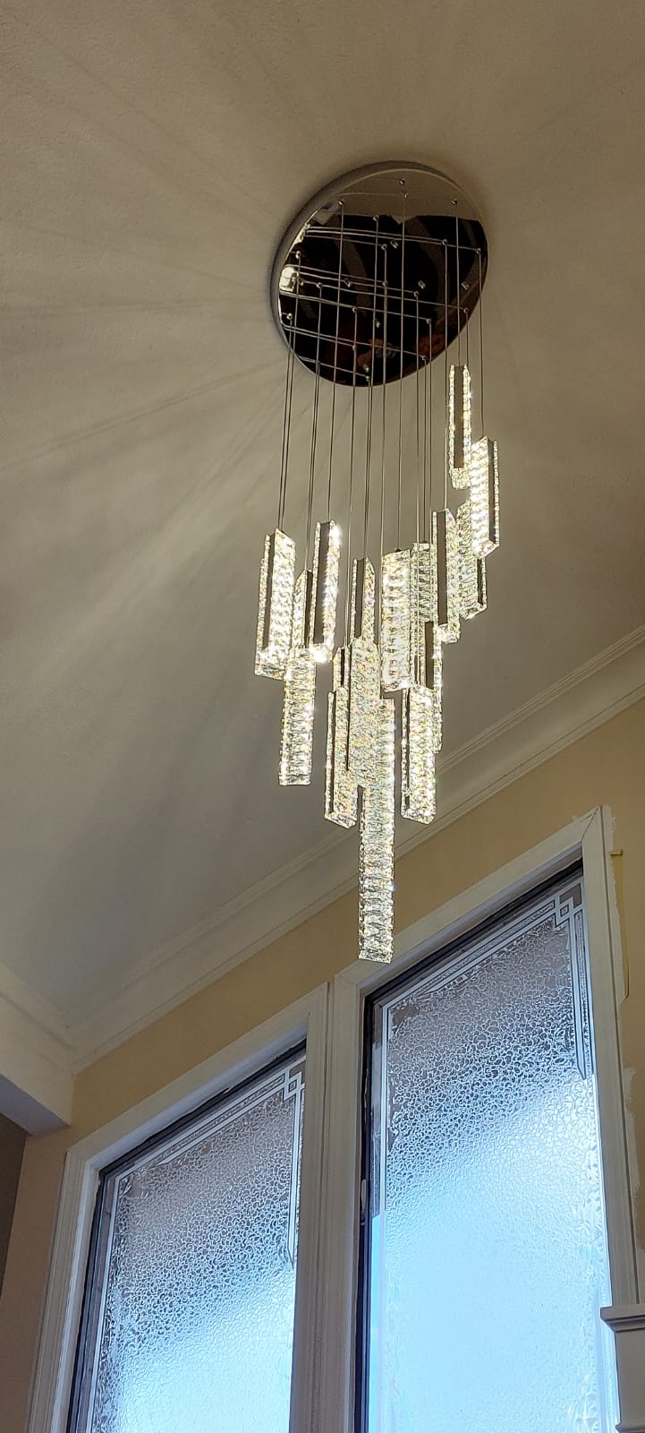 Rylight 12/15/18/21/24-lichte spiraalvormige kristallen kroonluchter