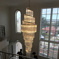 Rylight 6/12/18/20/21/27-licht extra lange kristallen kroonluchter