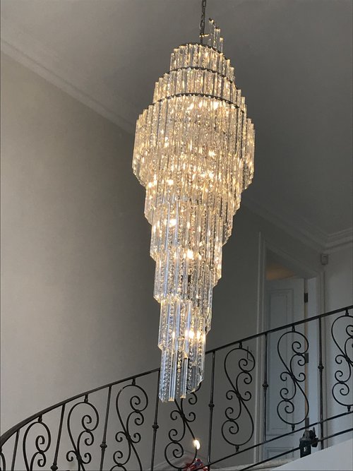 Rylight 6/12/18/20/21/27-licht extra lange kristallen kroonluchter