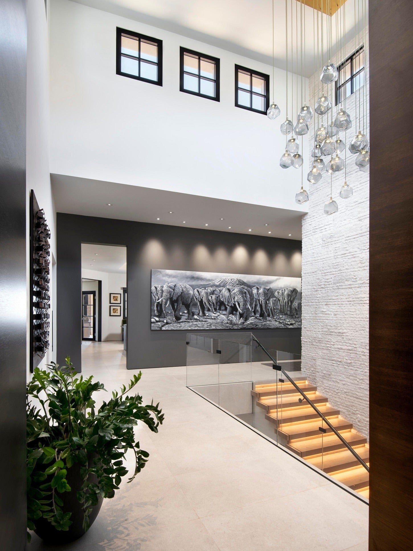 Rylight Gem handgeblazen glazen vierkante hangende kroonluchter