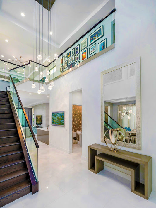 Rylight Gem handgeblazen glazen vierkante hangende kroonluchter