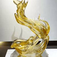 Golden Transparent Abstract Art Sculpture