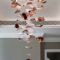 Rylight Square Glass Spiral Long Pendant Chandelier