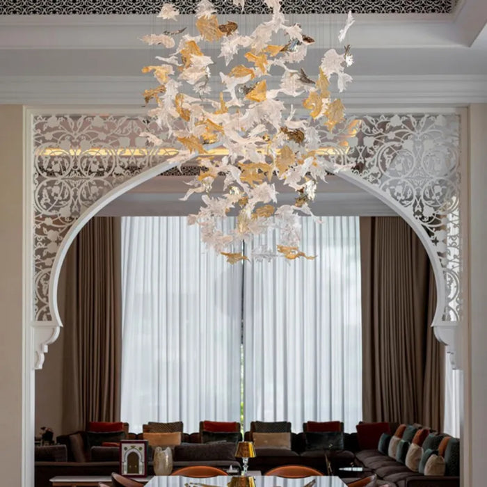 Rylight 24/30/36/40/46-Light Maple Leaf Shaped Chandelier