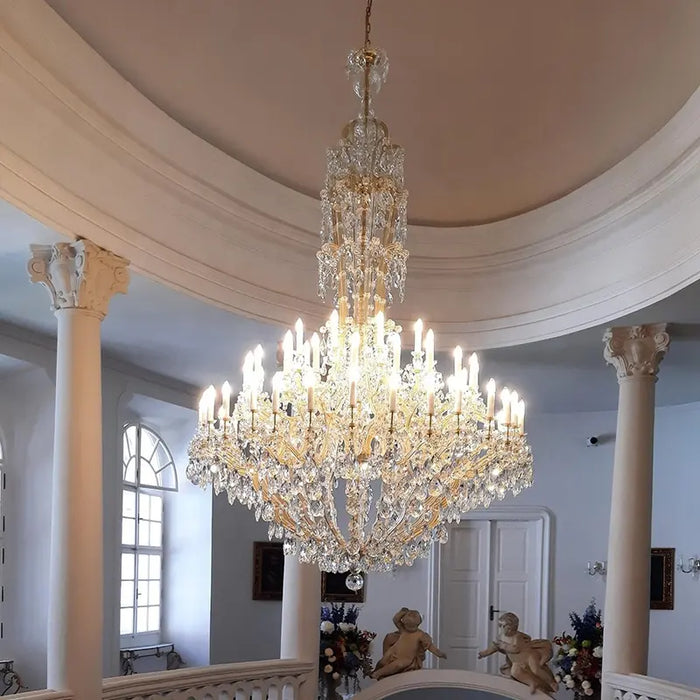 Rylight 48-Light Empire Candle Crystal Chandelier