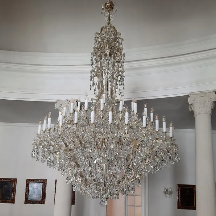 Rylight 48-Light Empire Candle Crystal Chandelier