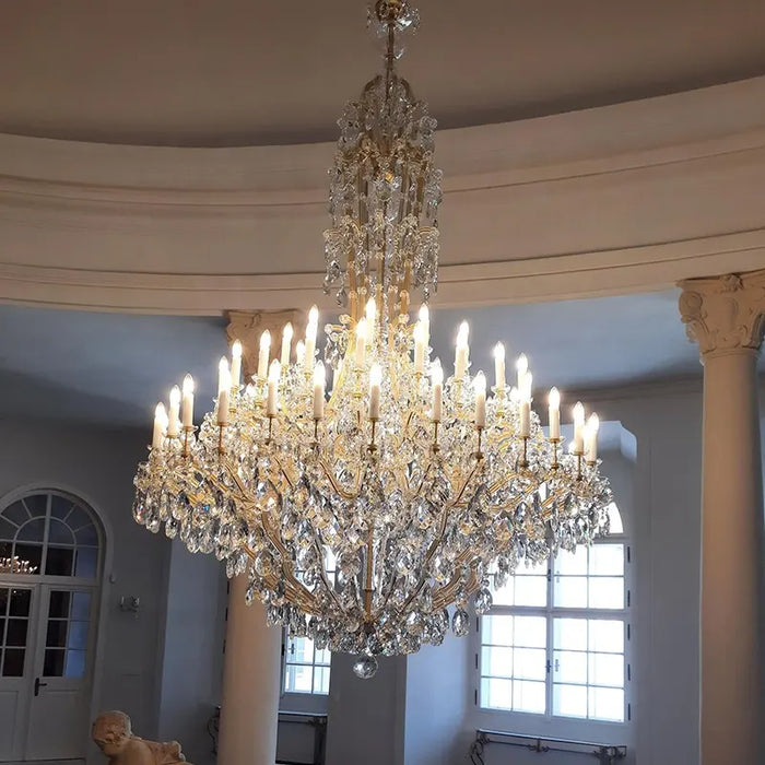 Rylight 48-Light Empire Candle Crystal Chandelier