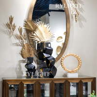 Rylight Luxury Artistic Brass Mango Leaf Wall Sculpture