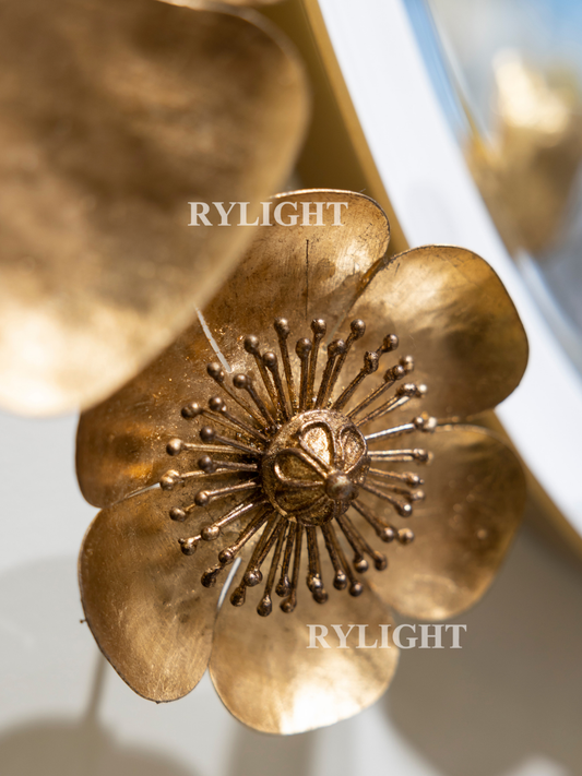 Rylight Luxury Vintage Golden Poppy Flower Wall Decor Set