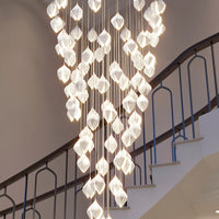 Rylight 3/9/18/32/36/70-Light الشمال ماغنوليا زهرة السيراميك قلادة طويلة الثريا