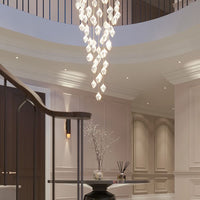 Rylight 3/9/18/32/36/70-Light الشمال ماغنوليا زهرة السيراميك قلادة طويلة الثريا