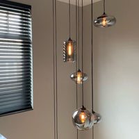 Rylight 6/8/10/12/14-Light Smoky Gray Glass Pendant