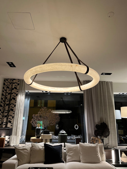 Modern Round Alabaster Chandelier for Living Room/Bedroom
