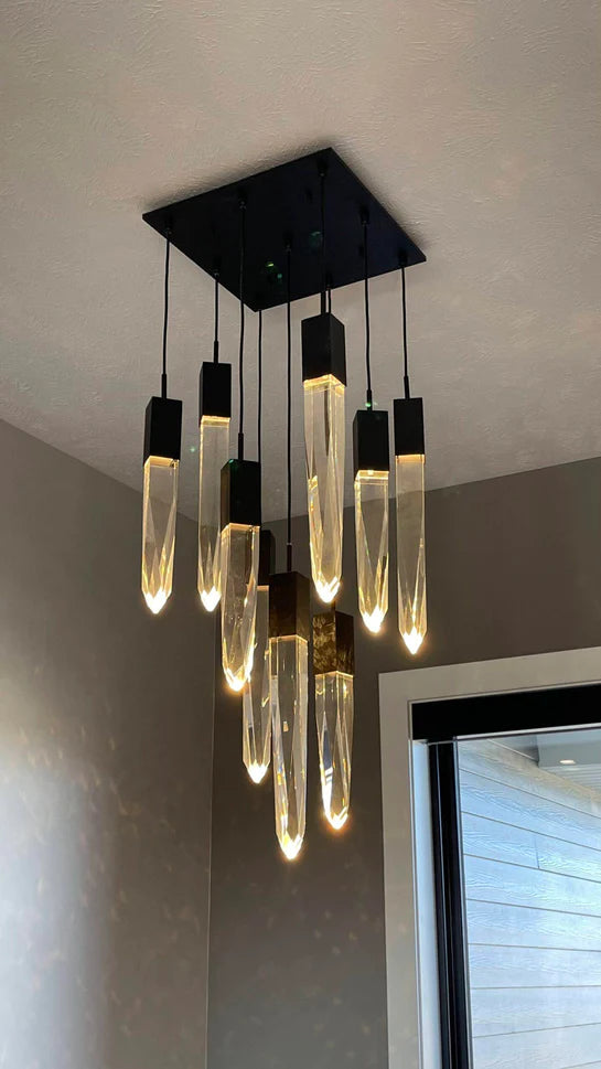 مصباح السقف المستدير/المستطيل الحديث والفاخر من Rylight باللون الأسود