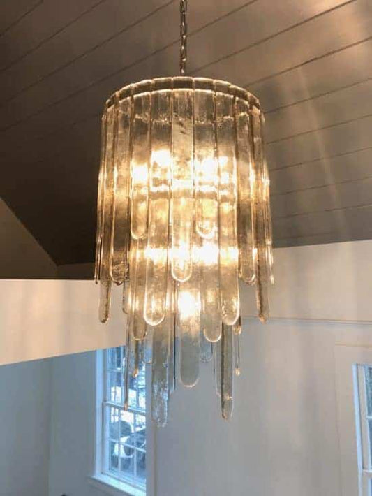 Moderne meerlaagse glazen kroonluchter voor eetkamer/woonkamer/keukeneiland 