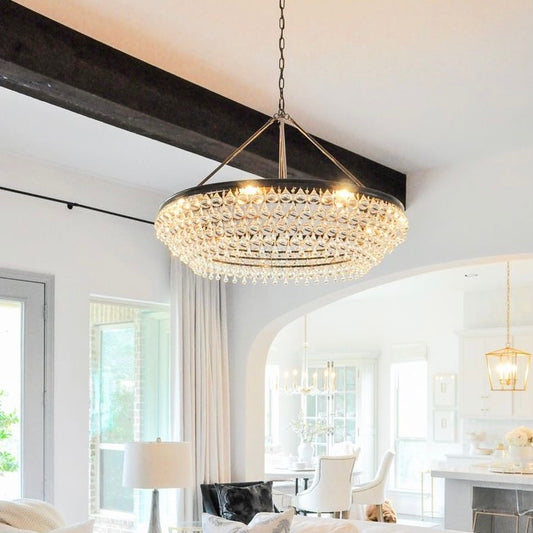 Rylight 4-laags ronde gelaagde dimbare kristallen traankroonluchter