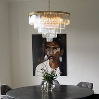 Rylight 4/5/7-laags ronde/rechthoekige kristallen dimbare kroonluchter in goud/zwarte afwerking