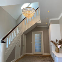 Rylight 4/5/7-laags ronde/rechthoekige kristallen dimbare kroonluchter in goud/zwarte afwerking