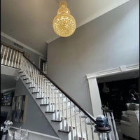 Rylight 3-Tier Extra Large Crystal Gourd-Shaped Dimmable Chandelier