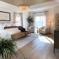 ثريا كريستالية مستديرة من Rylight ذات طبقة واحدة باللون النحاسي/الأسود 