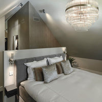 Rylight 13-Light Dimmable Crystal Chandelier in Brass Finish Color